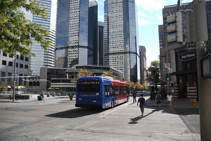 bus driving in downtown Denver - Denver bus accident attorney